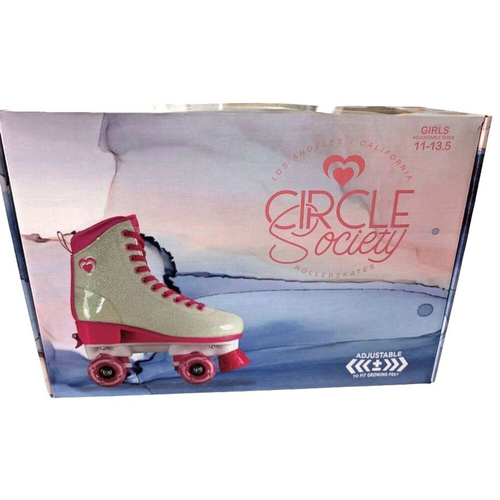 Circle Society Youth Roller Skates Beautiful Pink Size 11-13.5 Youth NEW